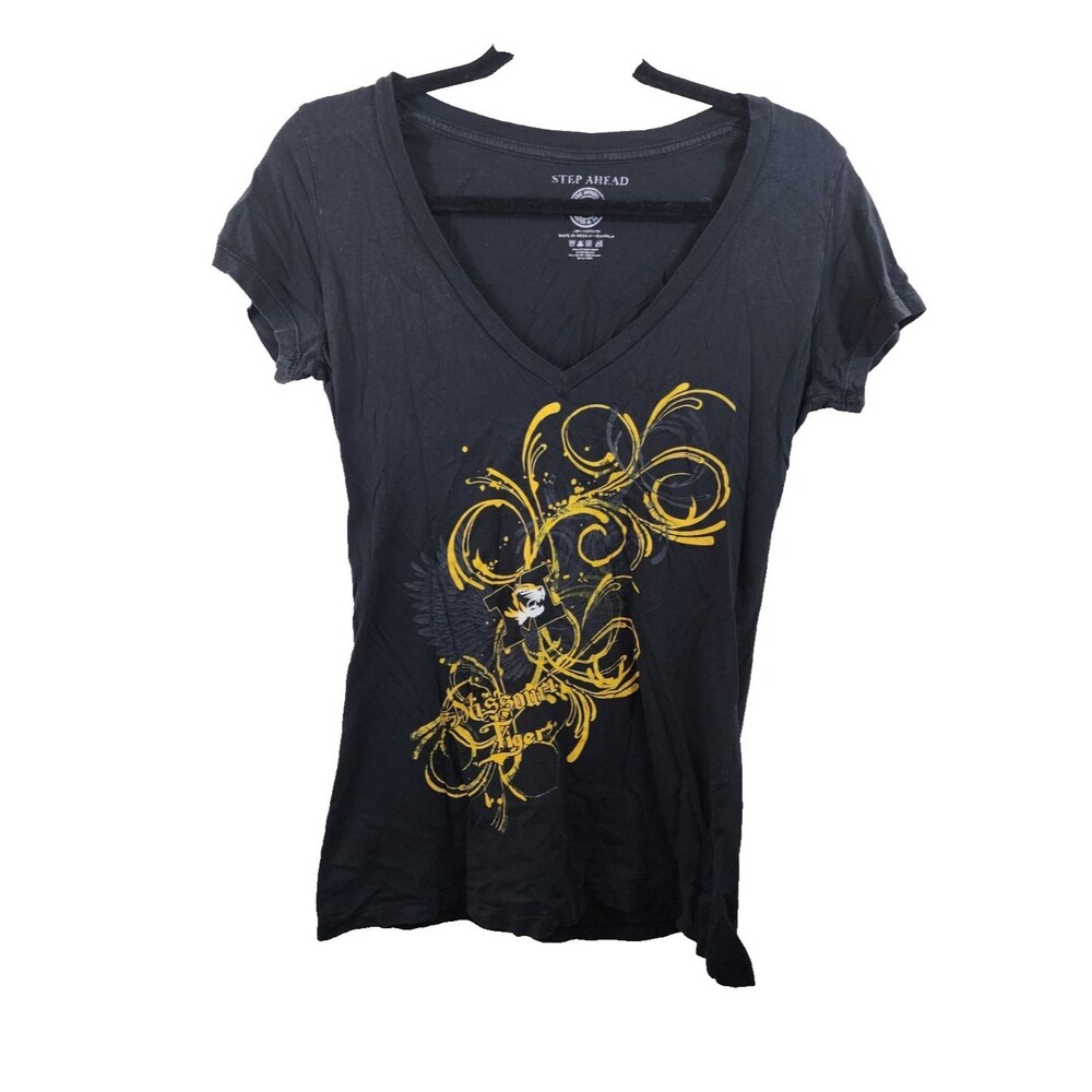 Step Ahead Juniors XL Black Yellow Missouri Tigers Short Sleeve V-Neck T-Shirt